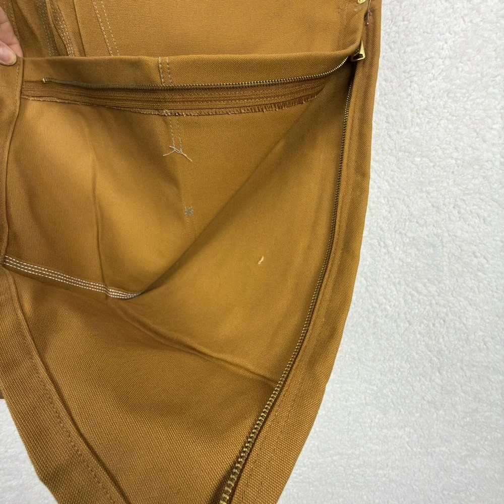 Carhartt R05 BRN Traditional Duck‎ Bib Overalls Zipper to Knee Brown 46x30 NEW